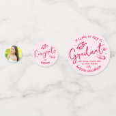 Pink Red Hand Drawn Doodles Graduation 3 Photo Fun コンフェッティ (正面)