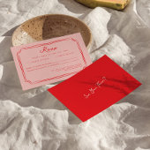 Pink + Red Hand Written Wedding RSVP Card