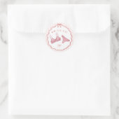 Pink & Red Heart Lingerie Bachelorette Envelope ラウンドシール (バッグ)