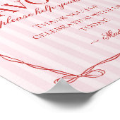 Pink & Red Heart Lingerie Bachelorette Party Favor ポスター (角)