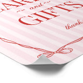 Pink & Red Heart Lingerie Shower Cards & Gifts ポスター (角)