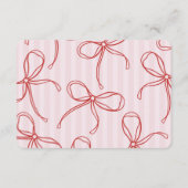 Pink & Red Heart Lingerie Shower Details エンクロージャーカード (裏面)