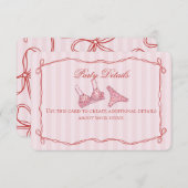 Pink & Red Heart Lingerie Shower Details エンクロージャーカード (正面/裏面)