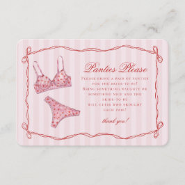 Pink & Red Heart Lingerie Shower Panties Please エンクロージャーカード