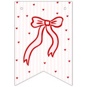 Pink Red Heart Little Sweetheart Happy Birthday バンティングフラッグ (第1の旗)