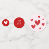 Pink Red Hearts Little Sweetheart Valentine コンフェッティ (裏面)