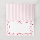 Pink Red Hearts Little Sweetheart Valentine プレイスカード (外部開封)