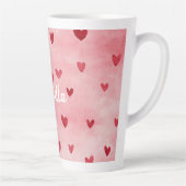 Pink Red Hearts Name カフェラテマグ (右)