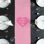 Pink Red Hearts Table Runner Best Valentine’s Gift ロングテーブルランナー