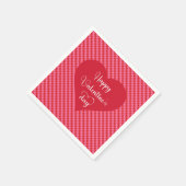Pink Red Hearts Valentine Napkins Romantic Table  スタンダードカクテルナプキン (角)