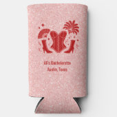 Pink + Red Las Vegas Showgirl Bridesmaid スリム缶クーラー (正面)