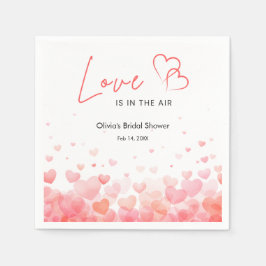 Pink & Red Love is in the Air Bridal Shower  スタンダードカクテルナプキン