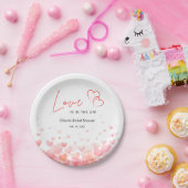 Pink & Red Love is in the Air Bridal Shower  ペーパープレート (パーティー)