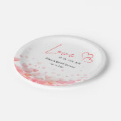 Pink & Red Love is in the Air Bridal Shower  ペーパープレート (アングル)
