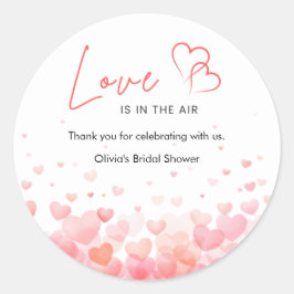 Pink & Red Love is in the Air Bridal Shower  ラウンドシール