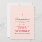 Pink & Red Love is in the Air Bridal Shower 招待状 (正面)