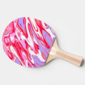 Pink Red Marble Texture Liquid Paint Mixture 卓球ラケット (横)