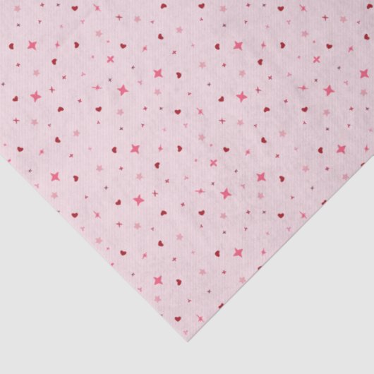 Pink & Red Mini Stars and Hearts Pattern 薄葉紙 (詳細)
