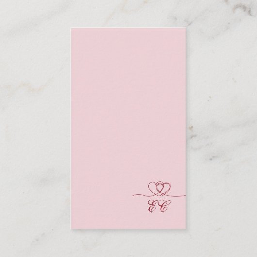 Pink Red Modern Mix and Match Wedding RSVP Card 名刺 (裏面)