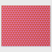 Pink Red Modern Retro Heart Pattern Valentine Cute ラッピングペーパー (フラット)