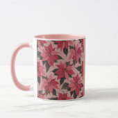 Pink Red Poinsettias Combo Mug マグカップ (左)