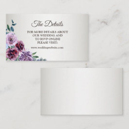 Pink Red Purple Floral Watercolor Wedding Detail エンクロージャーカード