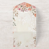 Pink & Red Romantic Rose Spring Floral Wedding オールインワン招待状 (外側)