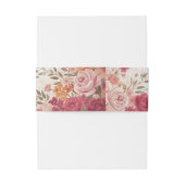 Pink & Red Romantic Rose Spring Floral Wedding 招待状ベリーバンド (裏面例)