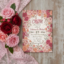 Pink & Red Romantic Rose Spring Floral Wedding