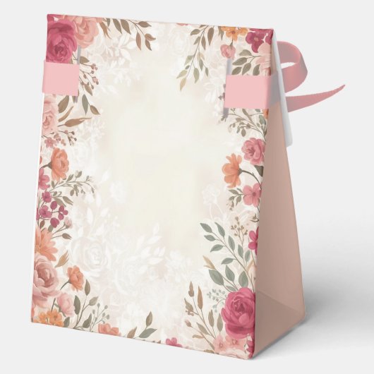 Pink & Red Romantic Rose Spring Wedding  フェイバーボックス (裏面)