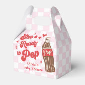 Pink Red She's Ready to Pop Baby Shower フェイバーボックス (正面サイド)