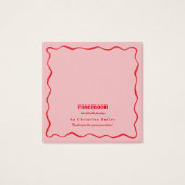 Pink Red Squiggle Modern Earring Display Card (裏面)