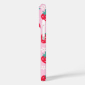 Pink Red Strawberries Floral  Pattern Monogram Case-Mate iPhoneケース (裏面 / 左)