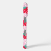 Pink Red Strawberries Floral  Pattern Monogram Case-Mate iPhoneケース (裏面 / 右)