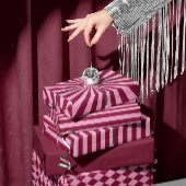 Pink red stripe Christmas Wrapping paper ラッピングペーパー