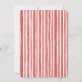Pink Red Stripes Bow Bridal Shower 招待状 (裏面)