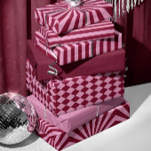 Pink red swirly Christmas Wrapping paper ラッピングペーパー