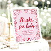 Pink Red Valentine Baby Shower Books for Baby Game ポスター
