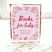Pink Red Valentine Baby Shower Books for Baby Game ポスター