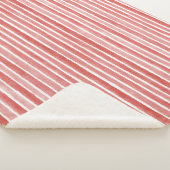 Pink Red White Cane Stripes Christmas シェルパブランケット (3/4)