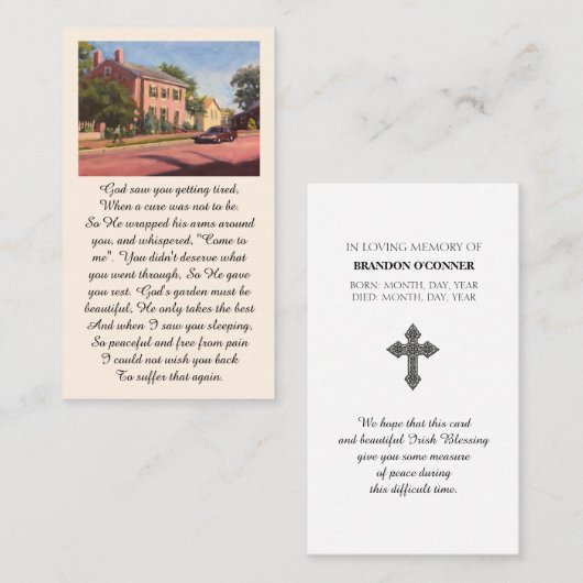 Pink Red Yellow Green Blue Memorial Service Card 名刺 (正面/裏面)