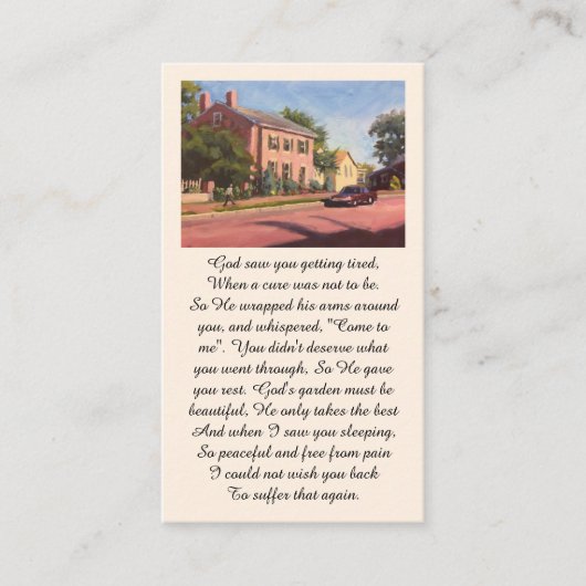 Pink Red Yellow Green Blue Memorial Service Card 名刺 (正面)