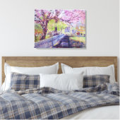 Pink Redbud Tree Blossoms At Williamsburg Virginia キャンバスプリント (インサイチュ (寝室))