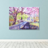 Pink Redbud Tree Blossoms At Williamsburg Virginia キャンバスプリント (インサイチュ (ウッドフロア))