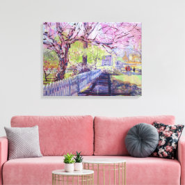 Pink Redbud Tree Blossoms At Williamsburg Virginia キャンバスプリント