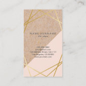 Pink Refer Vertical金ゴールドのKraftPrintedの幾何学的なLt 名刺 (裏面)