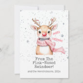 Pink Reindeer Christmas シーズンカード (正面)
