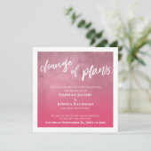 Pink Resistedはっきりした's Change 結婚 of Plans Card 招待状 (スタンド正面)