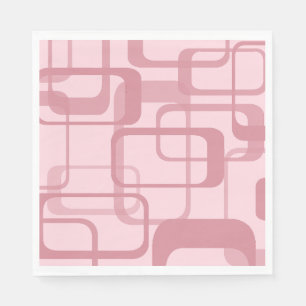 Pink Retro 60's 70's Abstract Pattern スタンダードランチョンナプキン