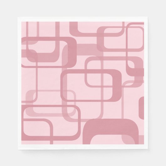 Pink Retro 60's 70's Abstract Pattern スタンダードランチョンナプキン (正面)